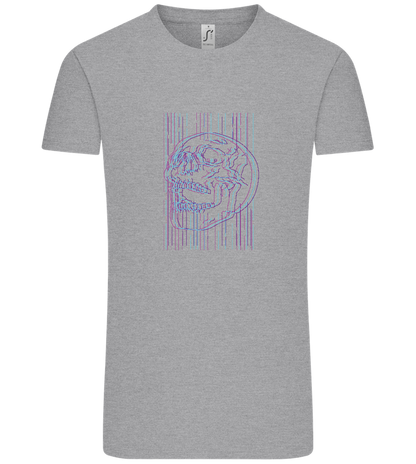 Neon Lines Skull Design - Comfort Unisex T-Shirt_ORION GREY_front