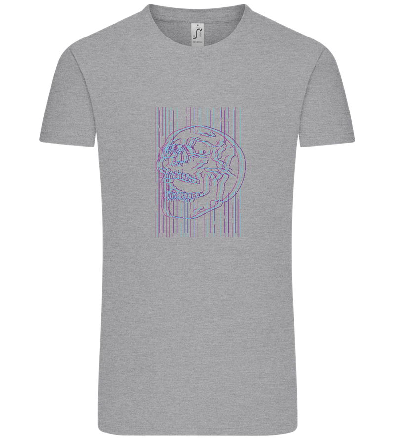 Neon Lines Skull Design - Comfort Unisex T-Shirt_ORION GREY_front