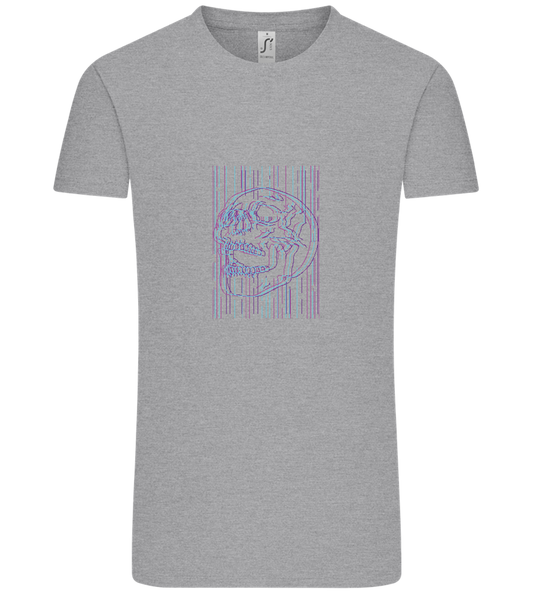 Neon Lines Skull Design - Comfort Unisex T-Shirt_ORION GREY_front