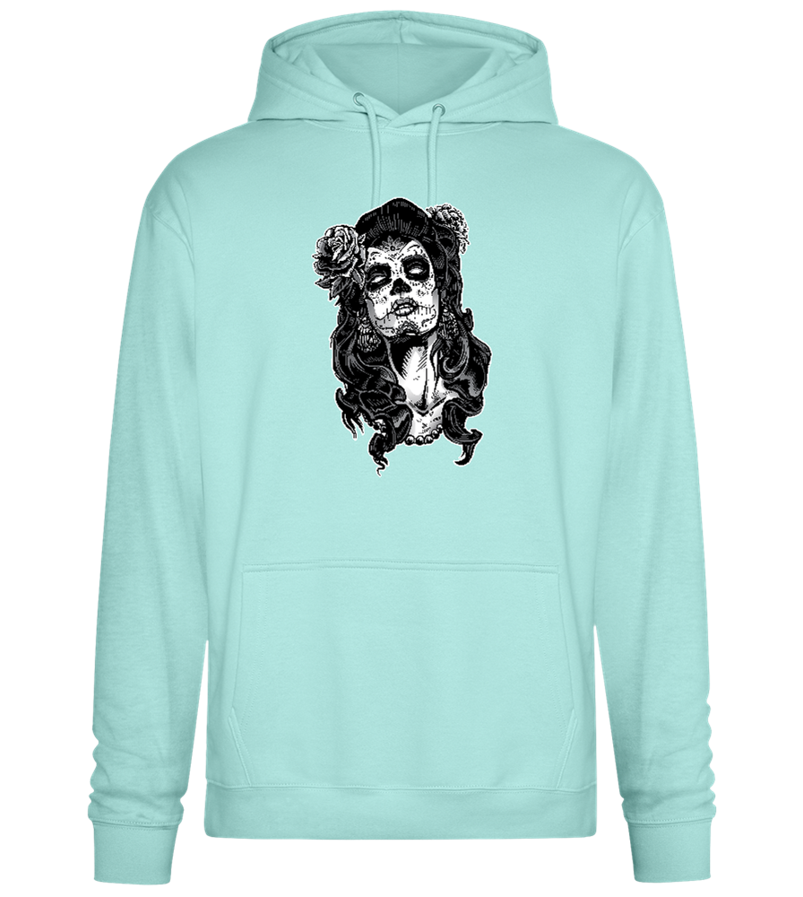 Skull Queen Design - Premium Essential Unisex Hoodie_ARCTIC BLUE_front