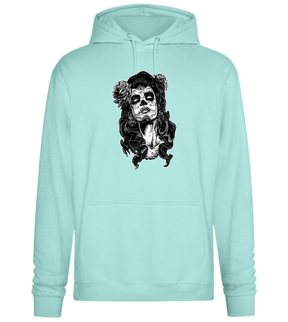 Skull Queen Design - Premium Essential Unisex Hoodie_ARCTIC BLUE_front