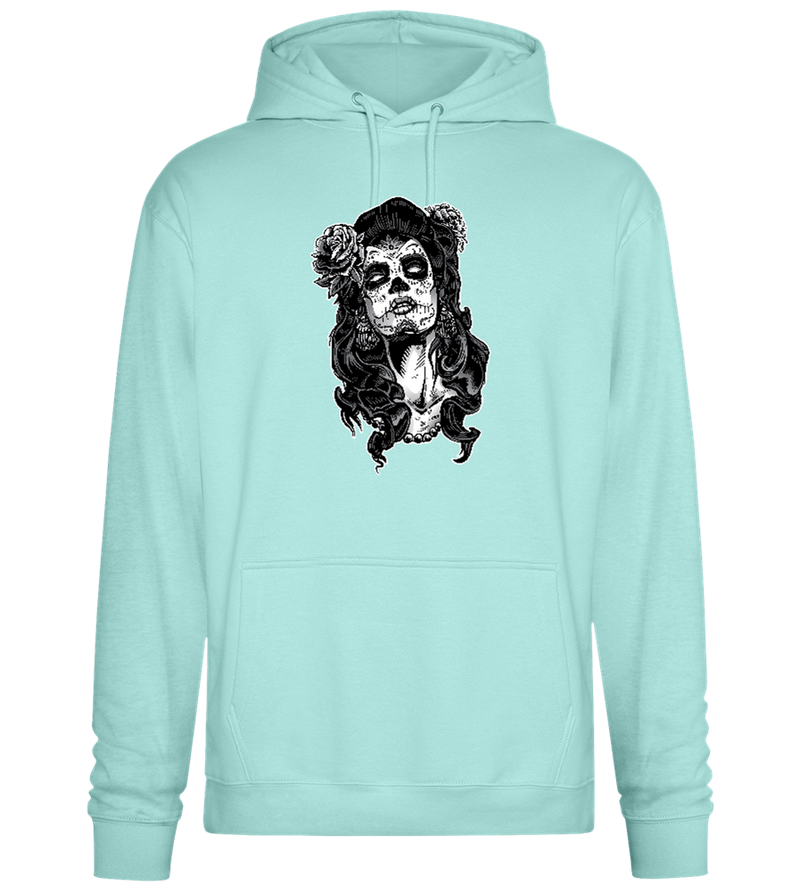 Skull Queen Design - Premium Essential Unisex Hoodie_ARCTIC BLUE_front