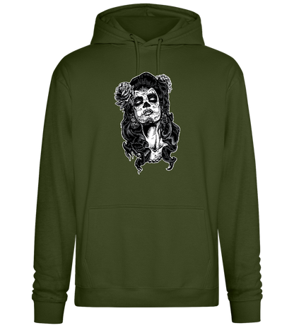 Skull Queen Design - Premium Essential Unisex Hoodie_ARMY_front