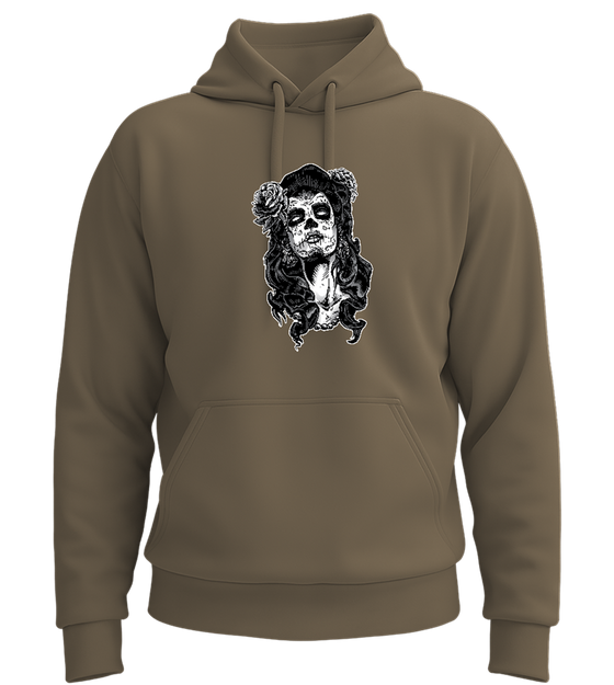 Skull Queen Design - Premium Essential Unisex Hoodie_ARMY_front
