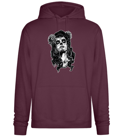 Skull Queen Design - Premium Essential Unisex Hoodie_BORDEAUX_front