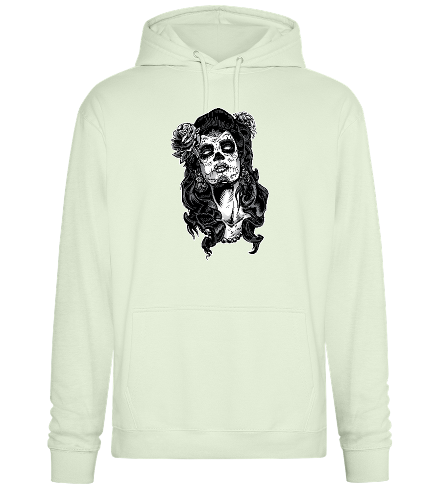 Skull Queen Design - Premium Essential Unisex Hoodie_CREAMY GREEN_front