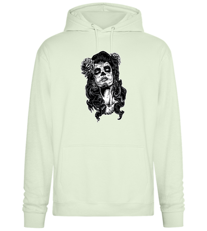 Skull Queen Design - Premium Essential Unisex Hoodie_CREAMY GREEN_front