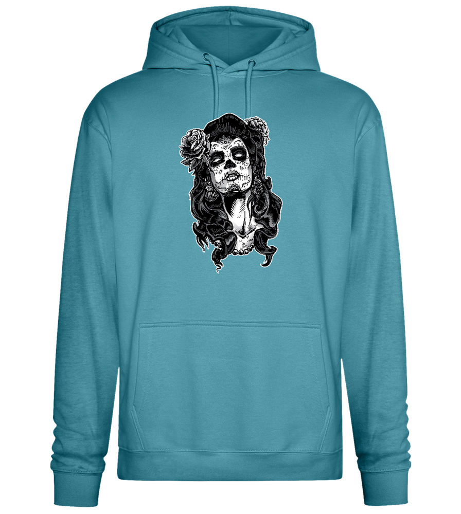 Skull Queen Design - Premium Essential Unisex Hoodie_POOL BLUE_front