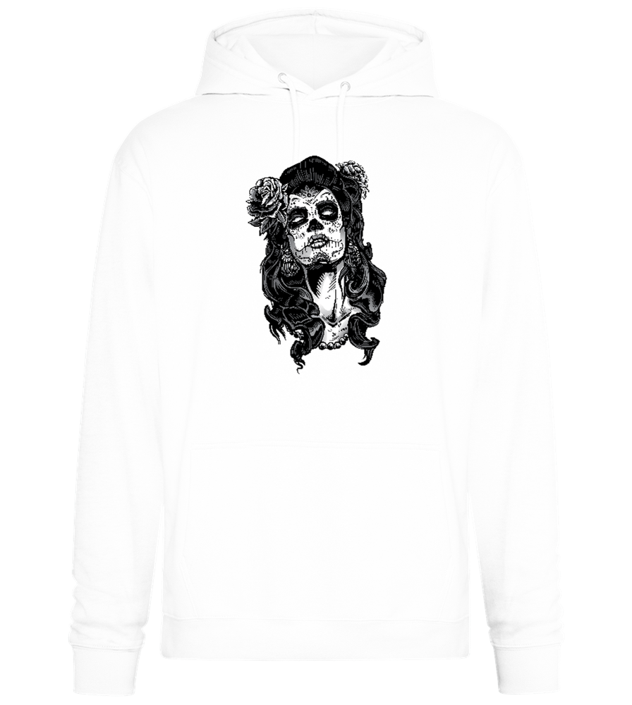 Skull Queen Design - Premium Essential Unisex Hoodie_WHITE_front