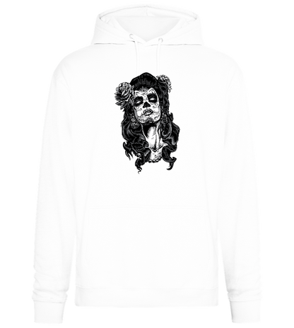 Skull Queen Design - Premium Essential Unisex Hoodie_WHITE_front