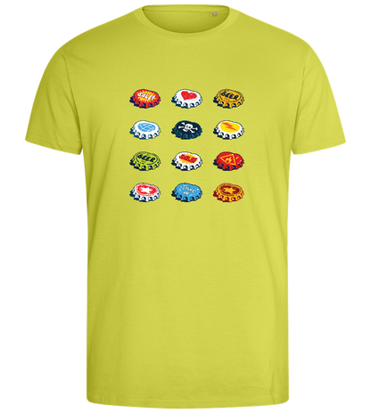 Beer Bottle Caps Design - Comfort men's fitted t-shirt_GREEN APPLE_front