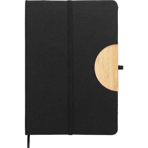 A5 Notebook with Smartphone Stand_BLACK_front