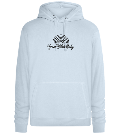 Good Vibes Only Rainbow Design - Premium unisex hoodie_CREAMY BLUE_front