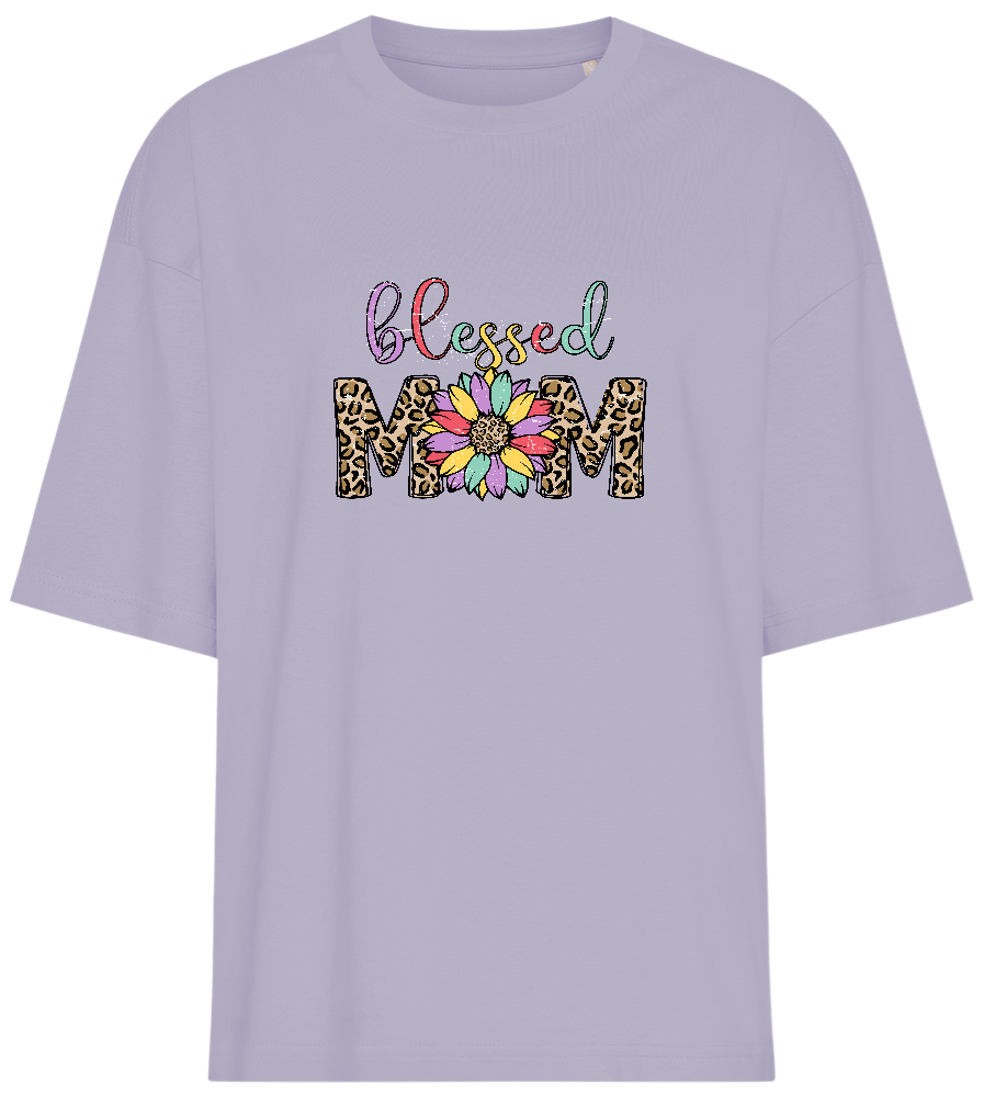 Blessed Mom Leopard Design - Premium women's oversized t-shirt_LILAK_front