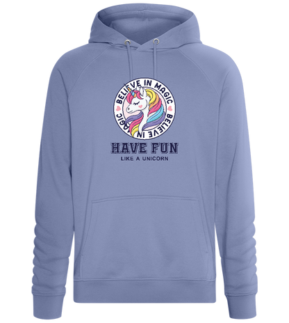 Believe in Magic Unicorn Design - Comfort unisex hoodie_BLUE_front