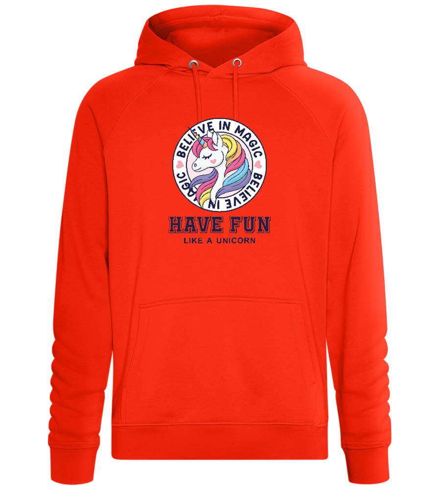 Believe in Magic Unicorn Design - Comfort unisex hoodie_BURNT ORANGE_front