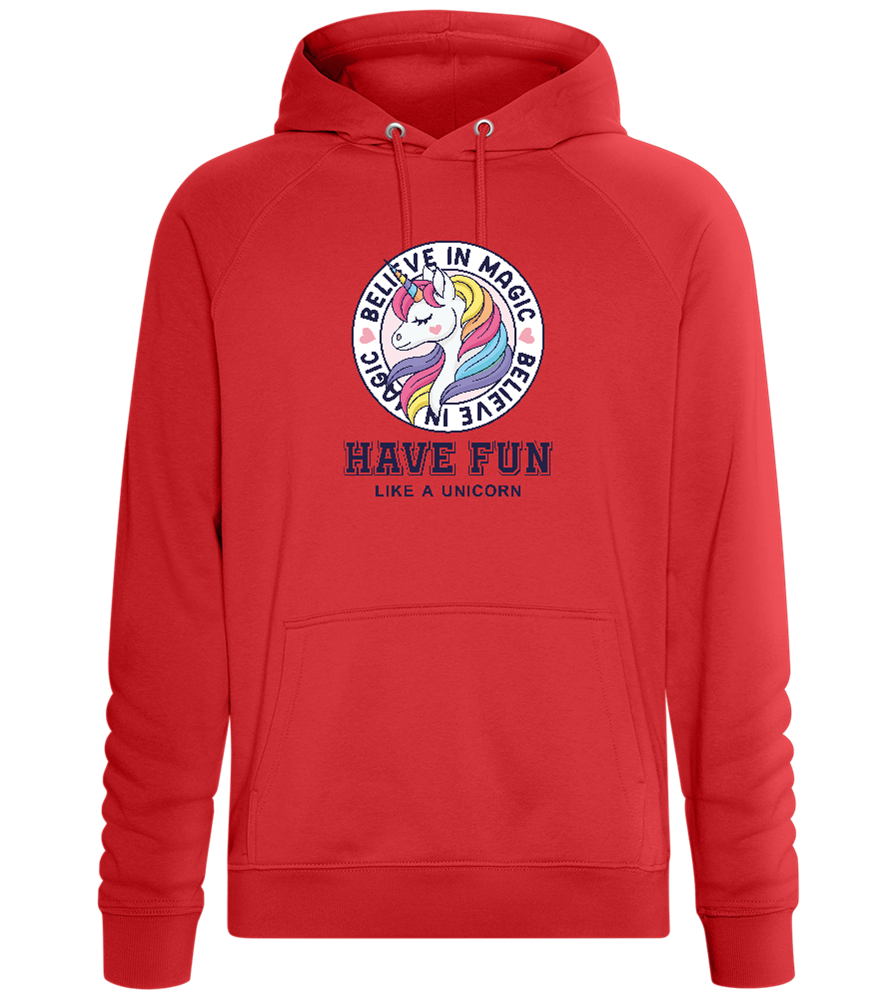 Believe in Magic Unicorn Design - Comfort unisex hoodie_RED_front