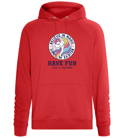 Believe in Magic Unicorn Design - Comfort unisex hoodie_RED_front