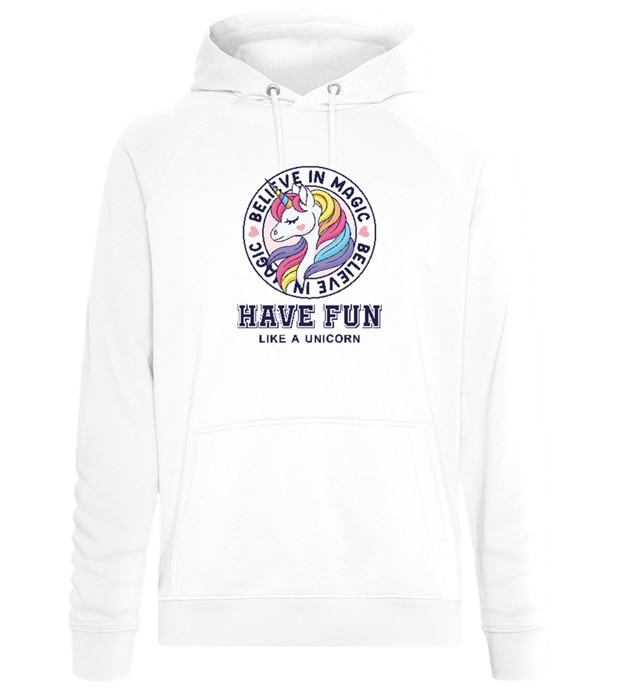 Believe in Magic Unicorn Design - Comfort unisex hoodie_WHITE_front