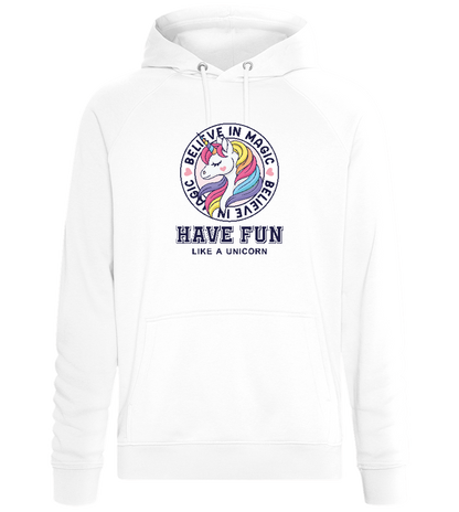 Believe in Magic Unicorn Design - Comfort unisex hoodie_WHITE_front