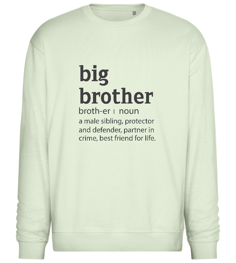 Big Brother Definition Design - Comfort Essential Unisex Sweater_CREAMY GREEN_front