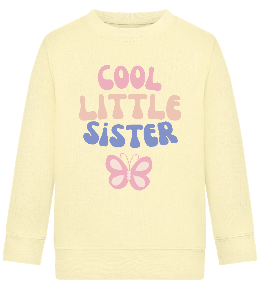 Cool Little Sister Butterfly Design - Comfort Kids Sweater_AMARELO CLARO_front