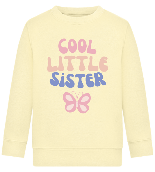 Cool Little Sister Butterfly Design - Comfort Kids Sweater_AMARELO CLARO_front