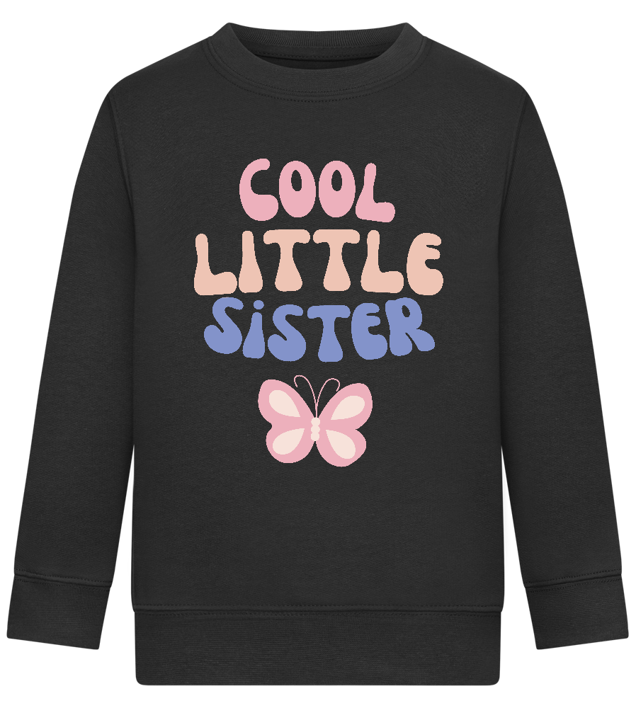 Cool Little Sister Butterfly Design - Comfort Kids Sweater_BLACK_front