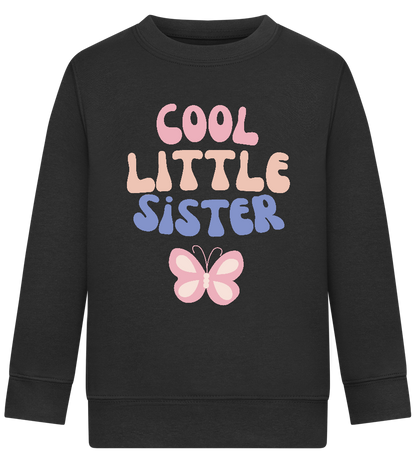 Cool Little Sister Butterfly Design - Comfort Kids Sweater_BLACK_front