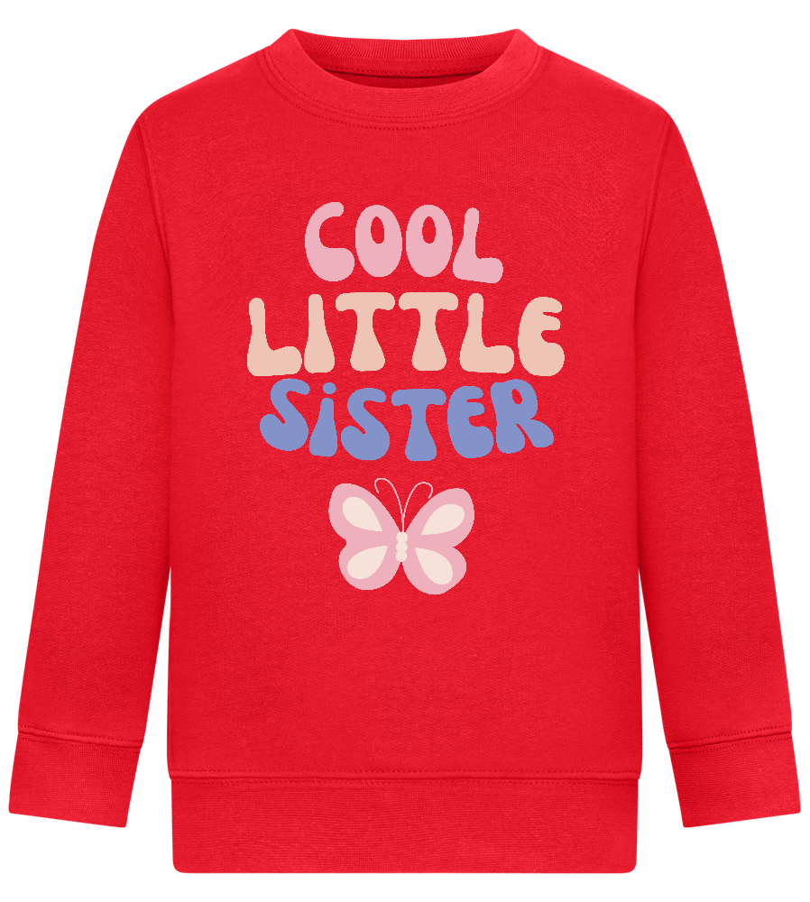 Cool Little Sister Butterfly Design - Comfort Kids Sweater_BRIGHT RED_front