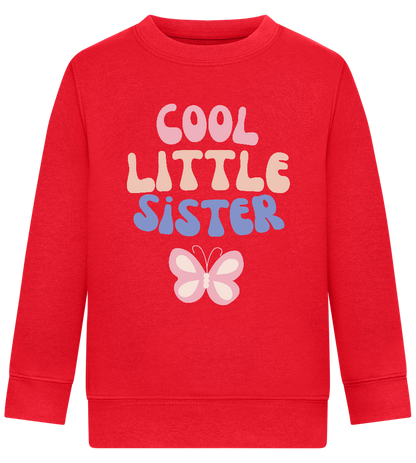 Cool Little Sister Butterfly Design - Comfort Kids Sweater_BRIGHT RED_front