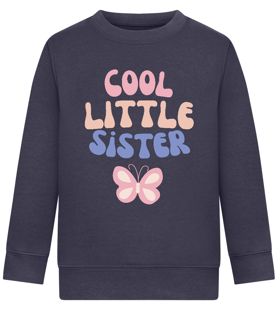 Cool Little Sister Butterfly Design - Comfort Kids Sweater_FRENCH NAVY_front