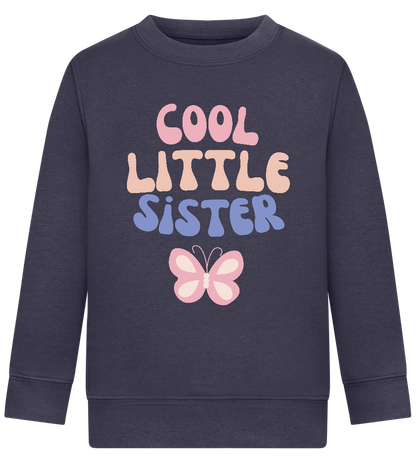 Cool Little Sister Butterfly Design - Comfort Kids Sweater_FRENCH NAVY_front