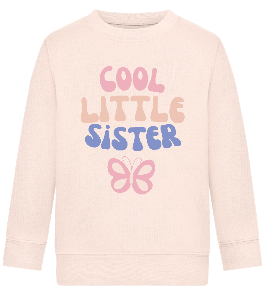 Cool Little Sister Butterfly Design - Comfort Kids Sweater_LIGHT PEACH ROSE_front