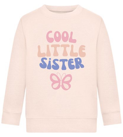 Cool Little Sister Butterfly Design - Comfort Kids Sweater_LIGHT PEACH ROSE_front