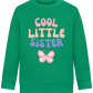 Cool Little Sister Butterfly Design - Comfort Kids Sweater_MEADOW GREEN_front