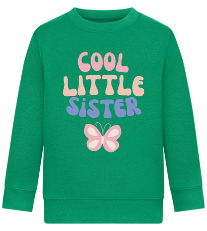 Cool Little Sister Butterfly Design - Comfort Kids Sweater_MEADOW GREEN_front