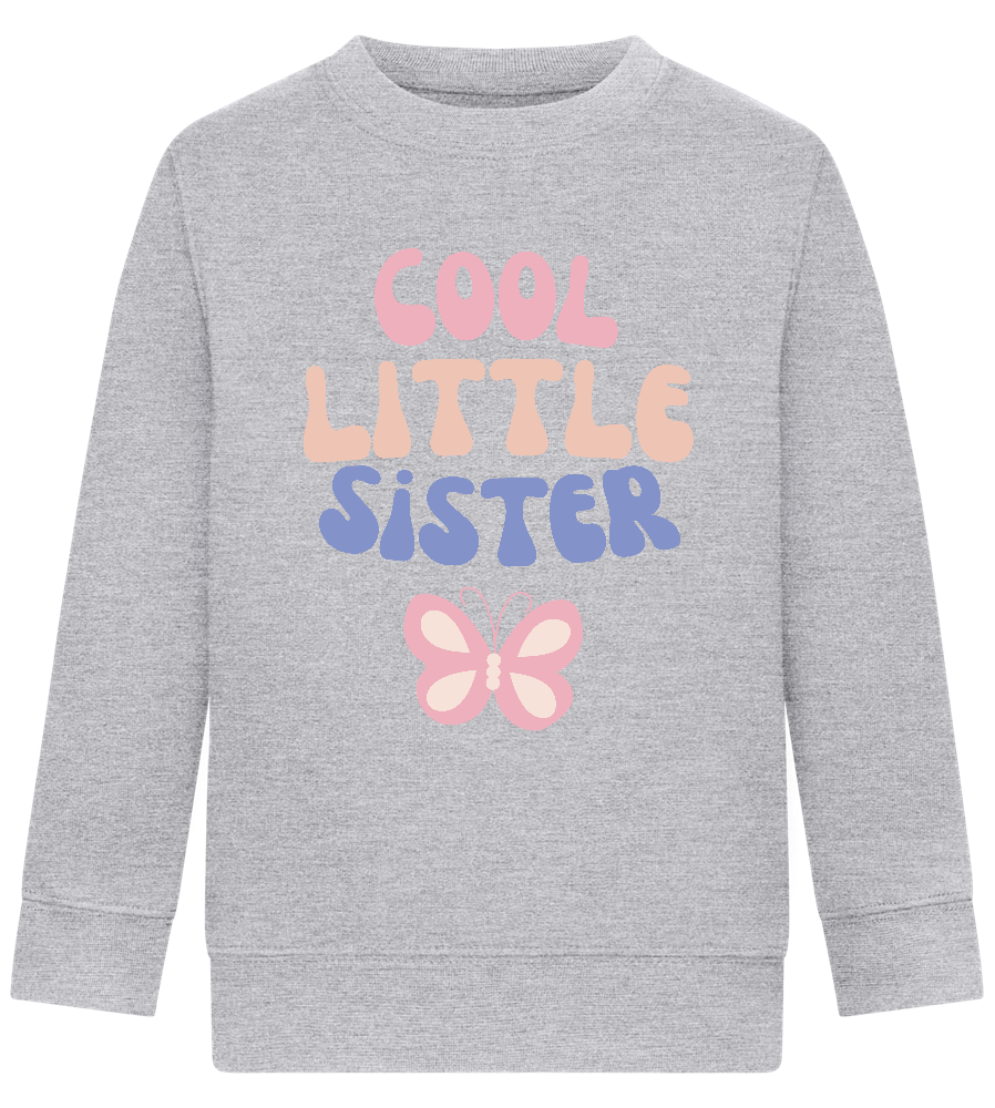 Cool Little Sister Butterfly Design - Comfort Kids Sweater_ORION GREY II_front