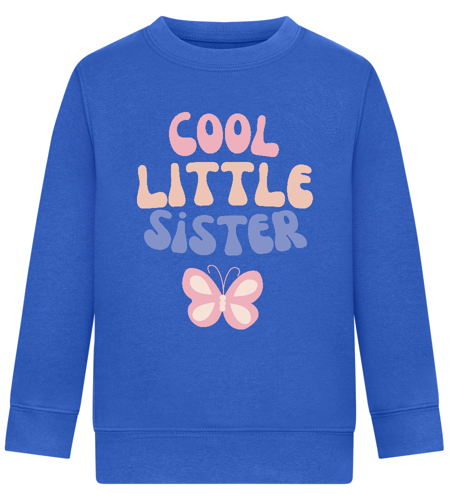 Cool Little Sister Butterfly Design - Comfort Kids Sweater_ROYAL_front