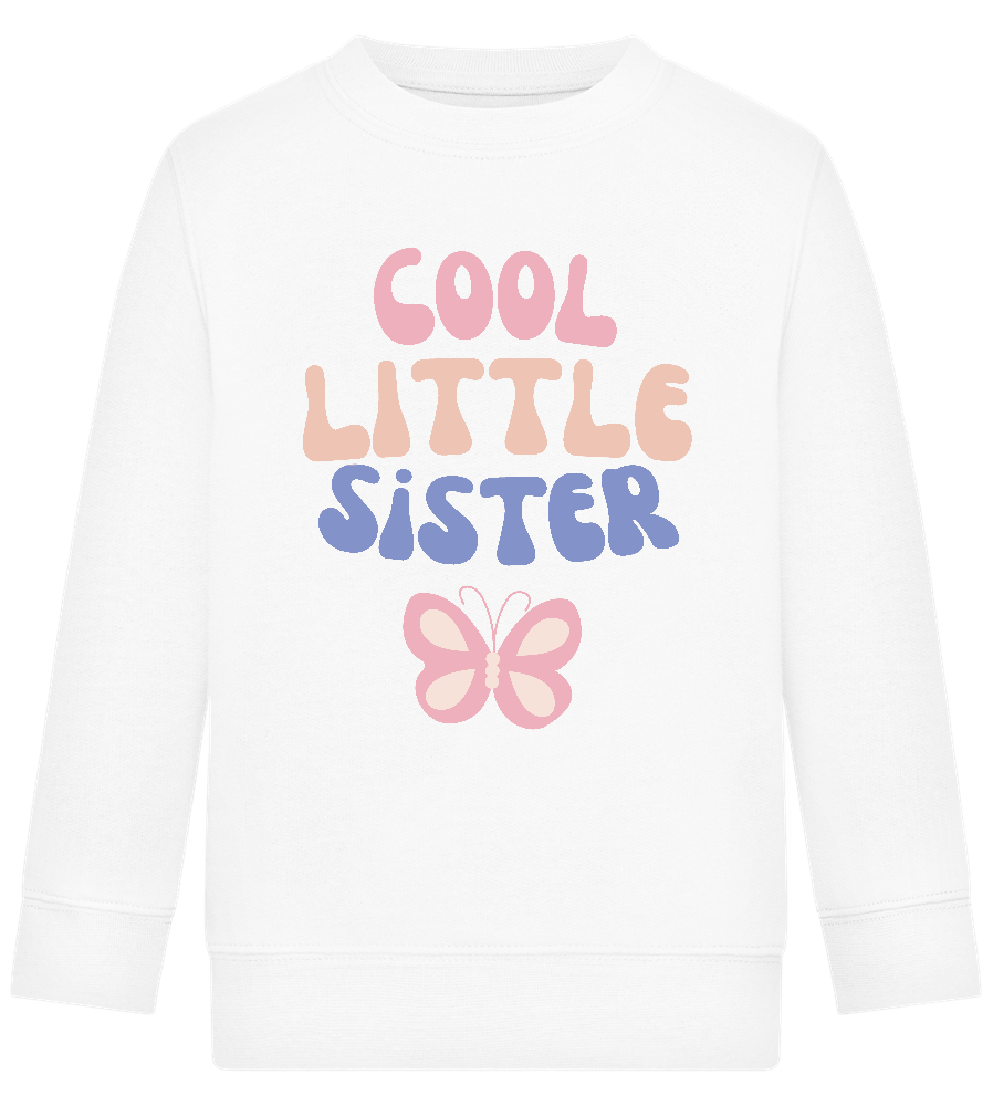 Cool Little Sister Butterfly Design - Comfort Kids Sweater_WHITE_front