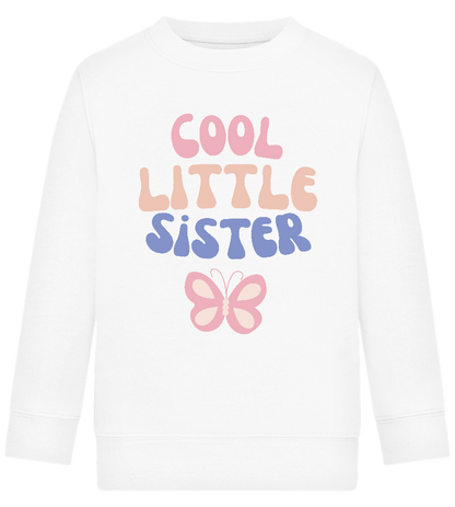 Cool Little Sister Butterfly Design - Comfort Kids Sweater_WHITE_front