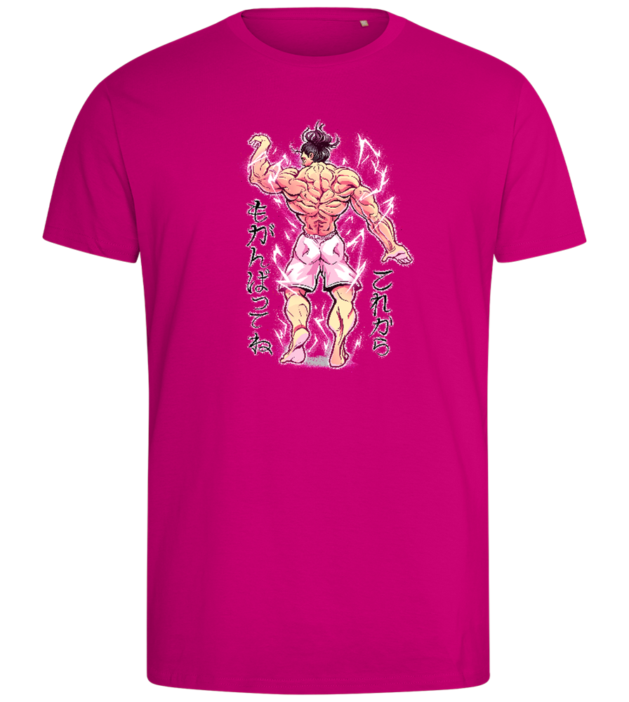 Muscular Bodybuilder Design - Comfort men's fitted t-shirt_FUCHSIA_front