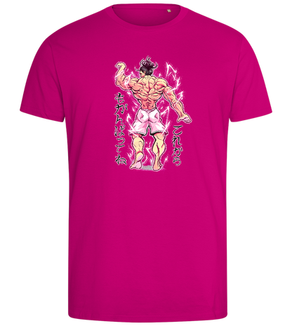 Muscular Bodybuilder Design - Comfort men's fitted t-shirt_FUCHSIA_front