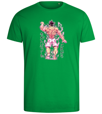 Muscular Bodybuilder Design - Comfort men's fitted t-shirt_MEADOW GREEN_front