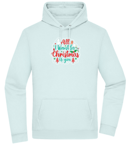 All I Want For Christmas Design - Premium Essential Unisex Hoodie_ARCTIC BLUE_front