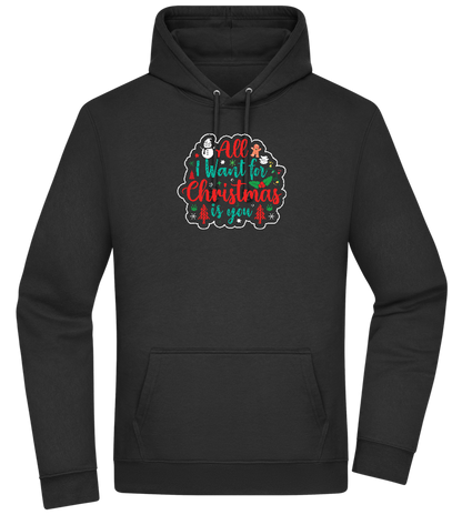 All I Want For Christmas Design - Premium Essential Unisex Hoodie_BLACK_front