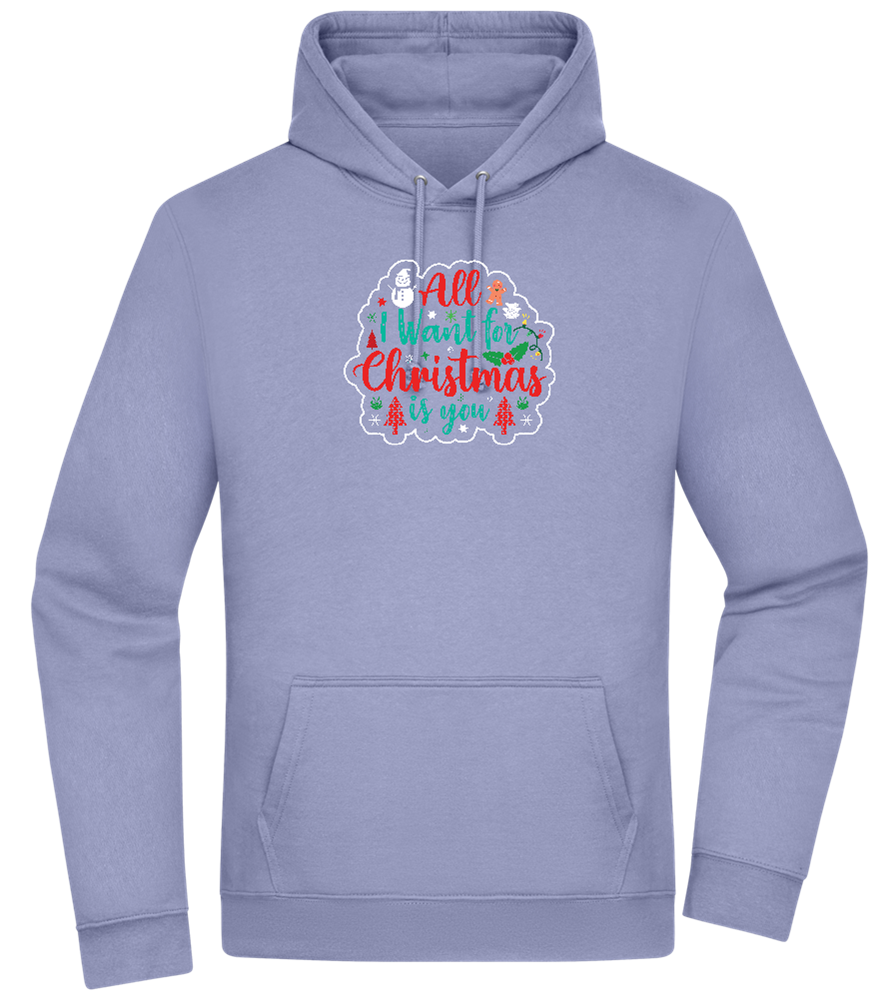 All I Want For Christmas Design - Premium Essential Unisex Hoodie_BLUE_front