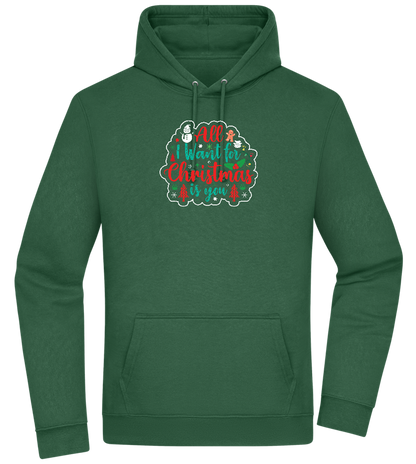 All I Want For Christmas Design - Premium Essential Unisex Hoodie_GREEN BOTTLE_front