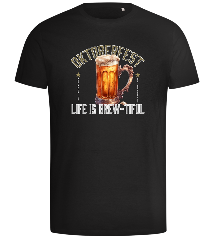 Life is Brew-tiful Design - Comfort men's t-shirt_DEEP BLACK_front