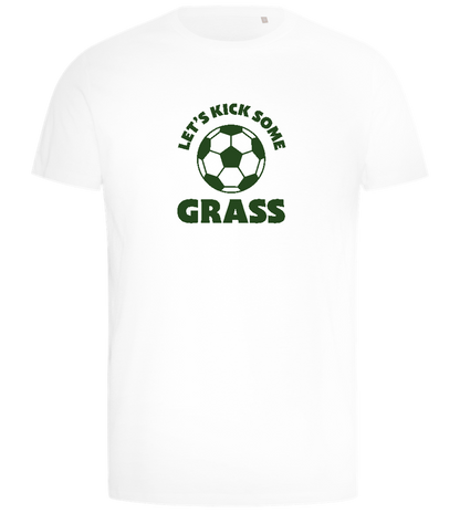 Let's Kick Some Grass Design - Comfort men's t-shirt_WHITE_front